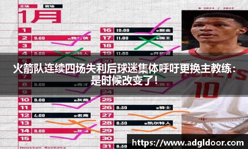 火箭队连续四场失利后球迷集体呼吁更换主教练：是时候改变了！
